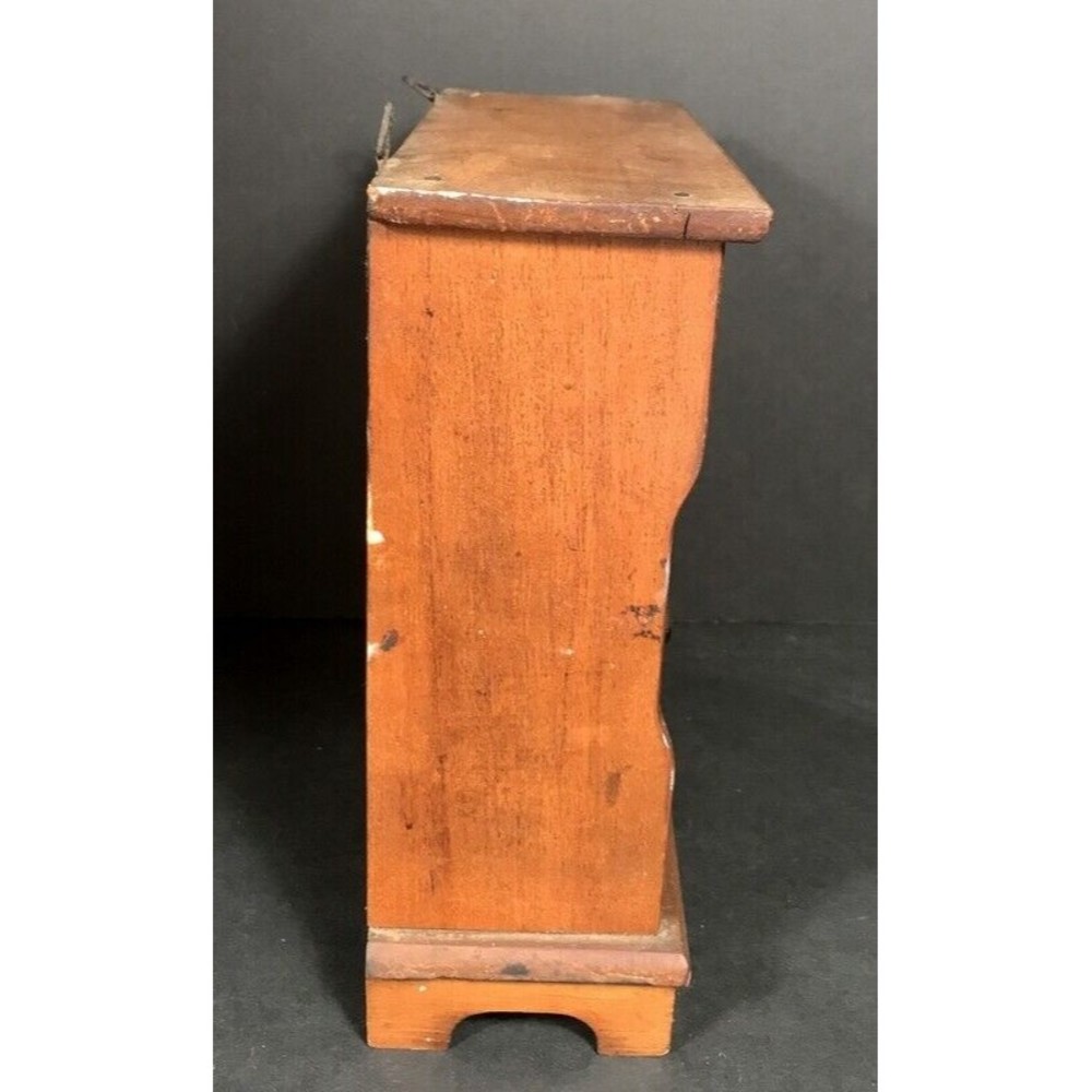 Vintage Spice cabinet German Rustic Wood farmhouse kitchen decor primitive prop - Picture 4 of 12